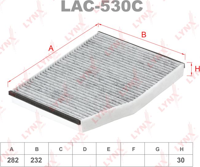 Салонный фильтр LYNXauto. Артикул LAC-530C