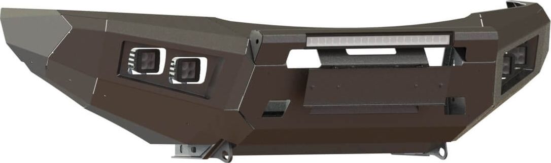 Бампер силовой STC передний для Nissan Patrol Y61 рестайлинг 2004-2010 с защитной дугой, ПТФ и балкой дальнего света. Артикул STC-NPY61/04-BF-C1-L1L4