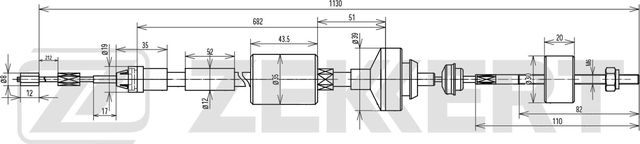 Трос сцепления Zekkert. Артикул BZ-1404