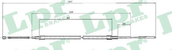 Трос ручника (тросик ручного тормоза) LPR. Артикул C0964B