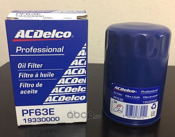 Filter Oil = Резьба - M22x1.5 = PH10590 = 2011-15 Ford Explorer 3.5L-Dohc 32-Val Acdelco. Артикул PF63E