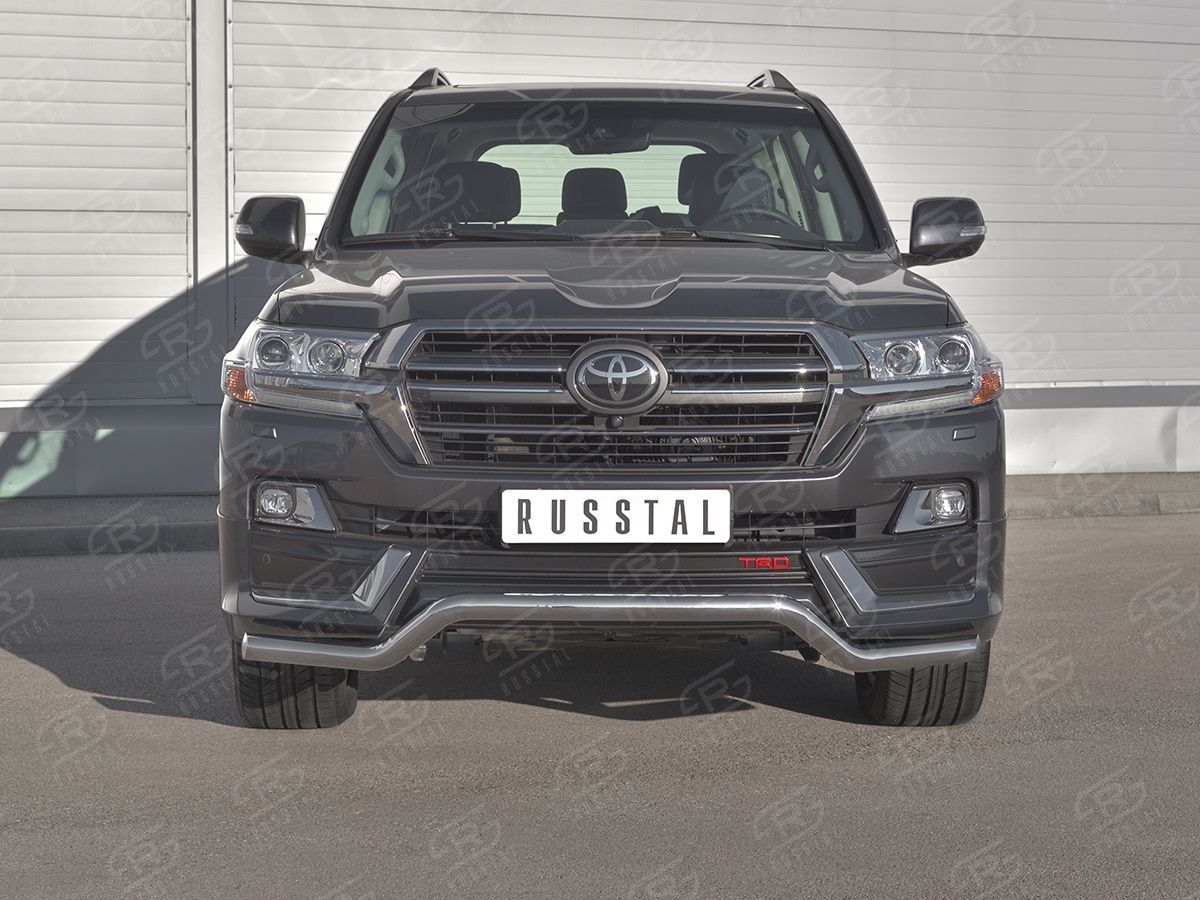 Защита RusStal переднего бампера d63 (волна) для Toyota Land Cruiser 200 TRD 2019-2021. Артикул TLCZ-003330