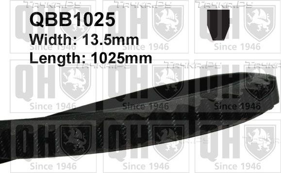 Приводной ремень клиновой Quinton Hazell для Audi S2 I 1993-1995. Артикул QBB1025