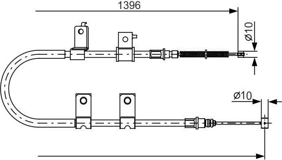 Трос ручника (тросик ручного тормоза) Bosch. Артикул 1 987 482 083