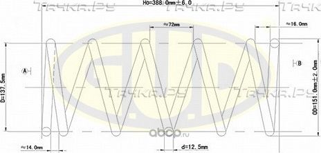 Пружина подвески G.U.D. передняя для Ford Focus I 1998-2004. Артикул GCS027569