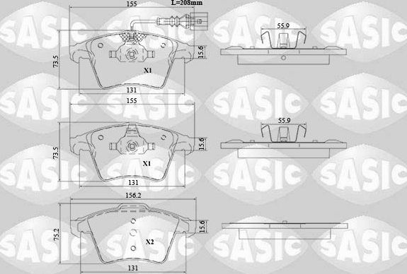 Тормозные колодки Sasic. Артикул 6216188