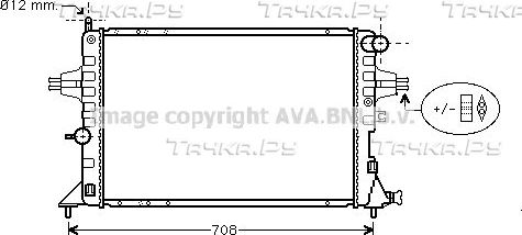Радиатор охлаждения двигателя AVA для Opel Astra G 1998-2005. Артикул OLA2293