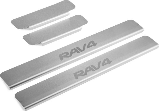 Накладки Rival на пороги (с надписью) для Toyota RAV4 XA30 2005-2010. Артикул NP.5713.1