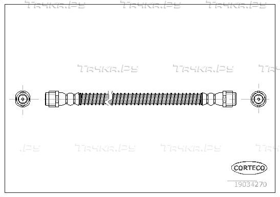 Тормозной шланг Corteco задний для Audi Q7 I (4L) 2006-2010. Артикул 19034270
