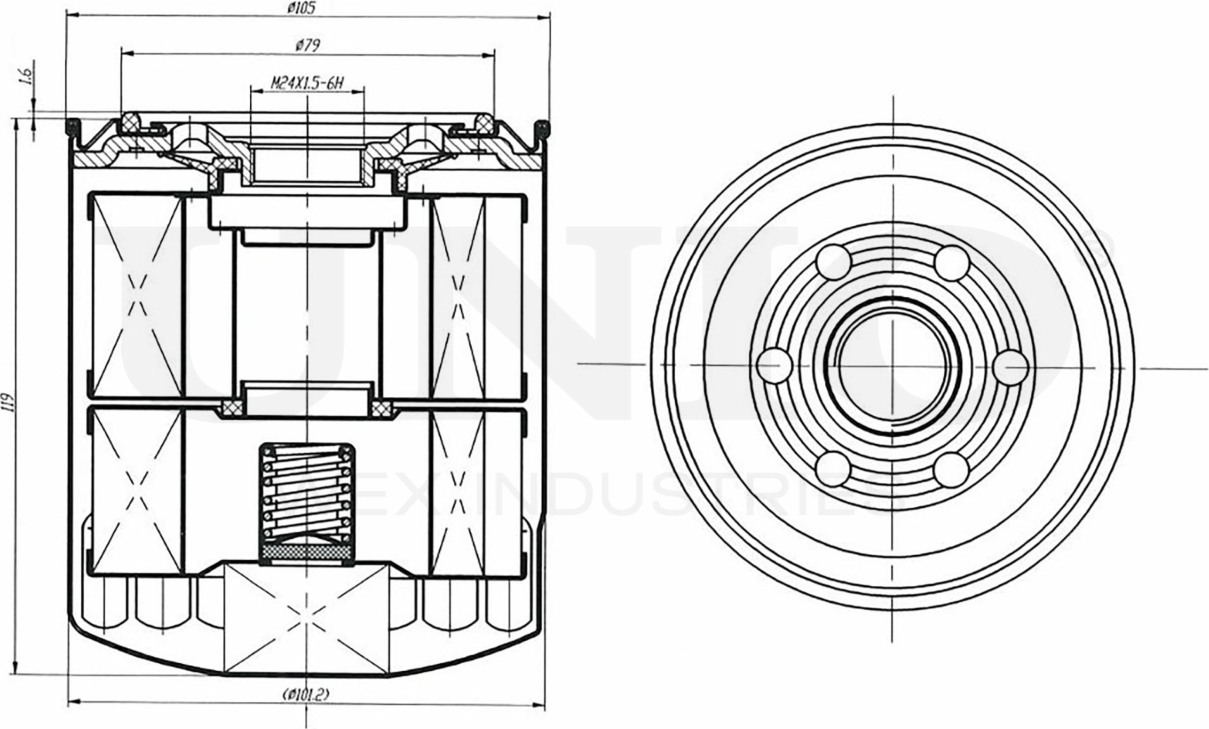 Фильтр масляный (Unio). Артикул FLT-20035