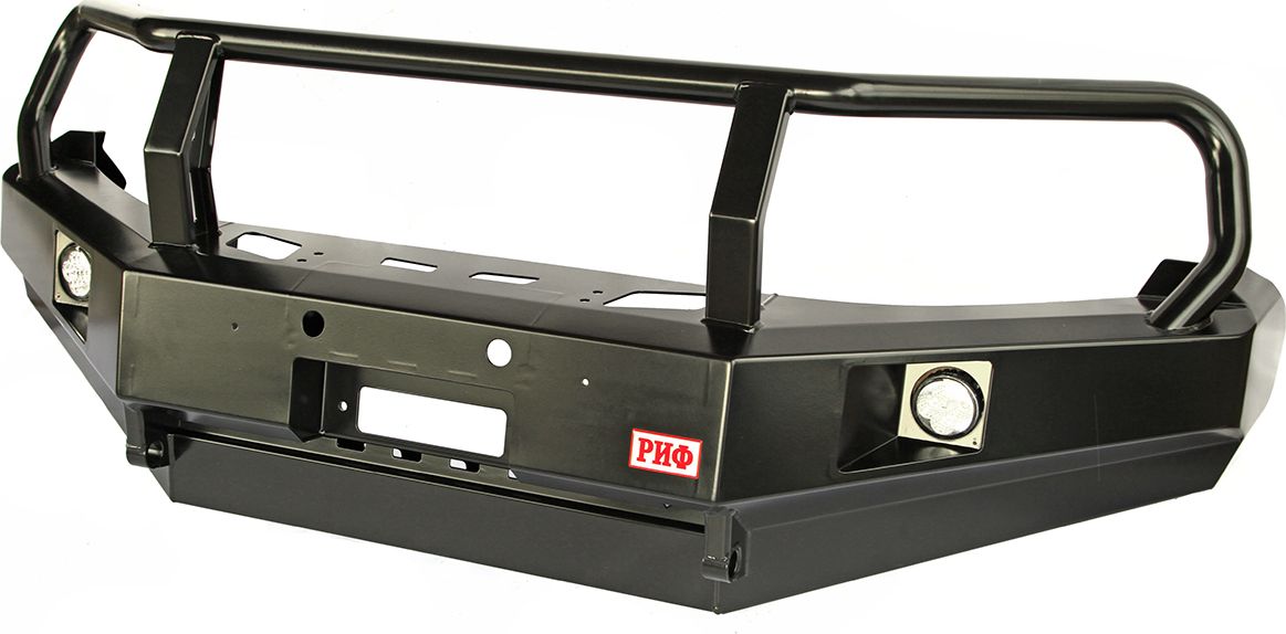 Бампер силовой РИФ передний с доп. фарами и защитной дугой для Volkswagen Amarok 2010-2026. Артикул RIFAMR-10350