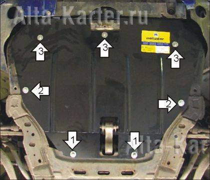Защита Мотодор для картера, КПП Mazda 6 I 2002-2007. Артикул 01114
