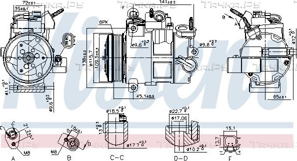 Компрессор кондиционера Nissens ** FIRST FIT ** для Ford Tourneo Connect II 2013-2026. Артикул 890800