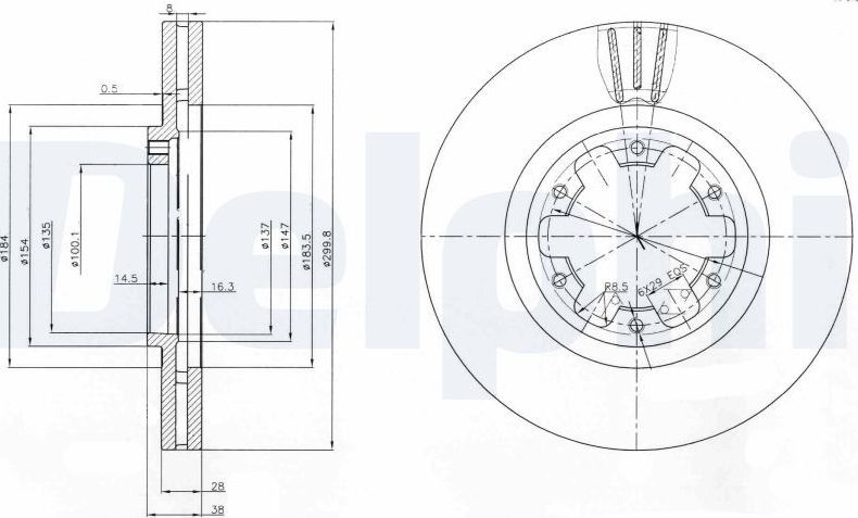 Тормозной диск Delphi. Артикул BG3972