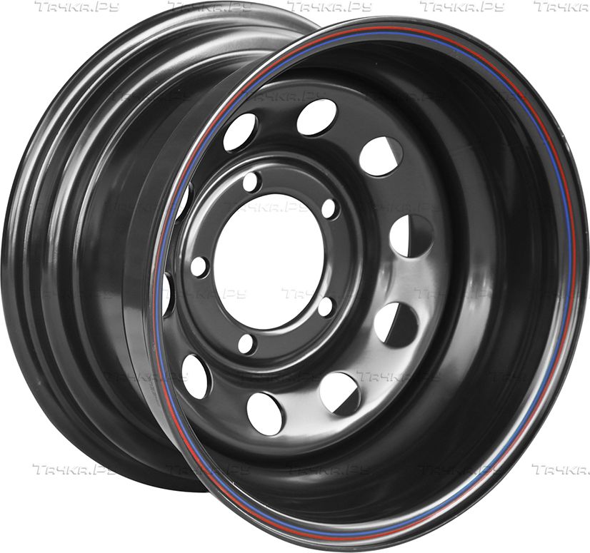 Колёсный диск OFF-ROAD Wheels усиленный стальной черный (только на барабанные тормоза) 5x139,7 8xR15 d110 ET-40 для УАЗ Буханка 1958-2026. Артикул 1580-53910BL-40