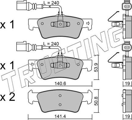 Тормозные колодки Trusting. Артикул 677.0