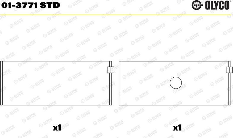 Вкладыши шатунные Glyco для Mercedes-Benz Sprinter 901, 902 1995-2000. Артикул 01-3771 STD