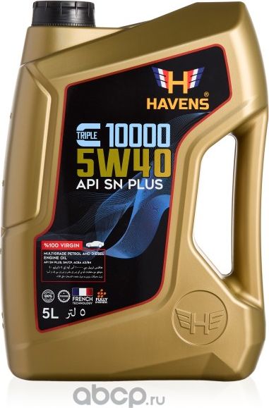 Масло моторное Havens Triple C SAE 5W40 API SN PLUS, SN/CF, ACEA. Артикул HTC5W40SNP5