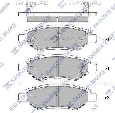 Тормозные колодки Sangsin Hi-Q передние для Chevrolet Camaro VI 2011-2026. Артикул SP2252