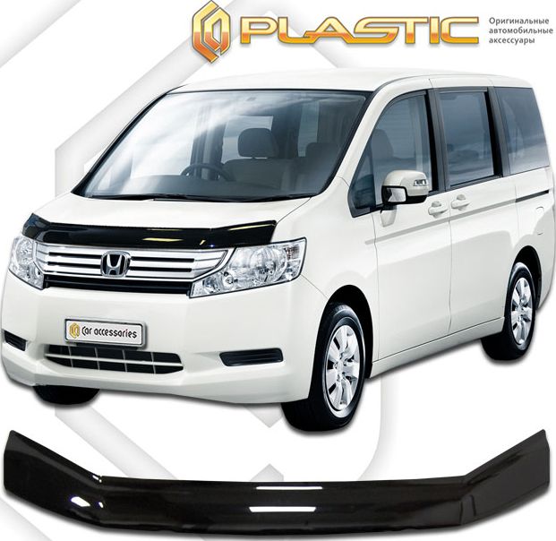 Дефлектор СА Пластик для капота (Classic черный) Honda StepWagon IV 2009-2015. Артикул 2010010108700