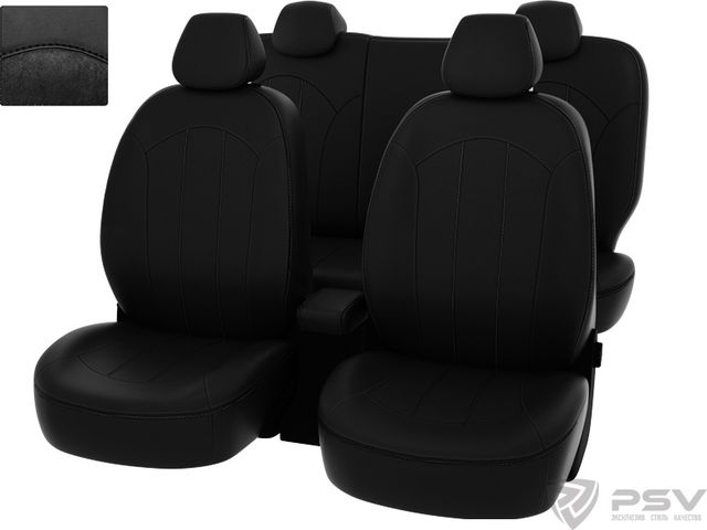 Чехлы PSV Оригинал на сидения для Kia Rio III 2011-2017, цвет Черный. Артикул 127384