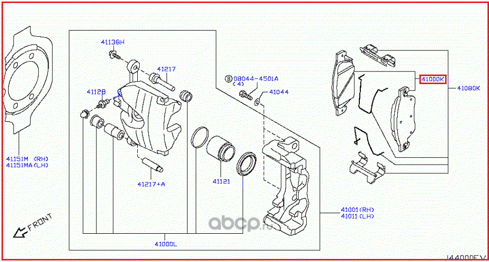 Тормозные колодки Nissan. Артикул D1060JK00B