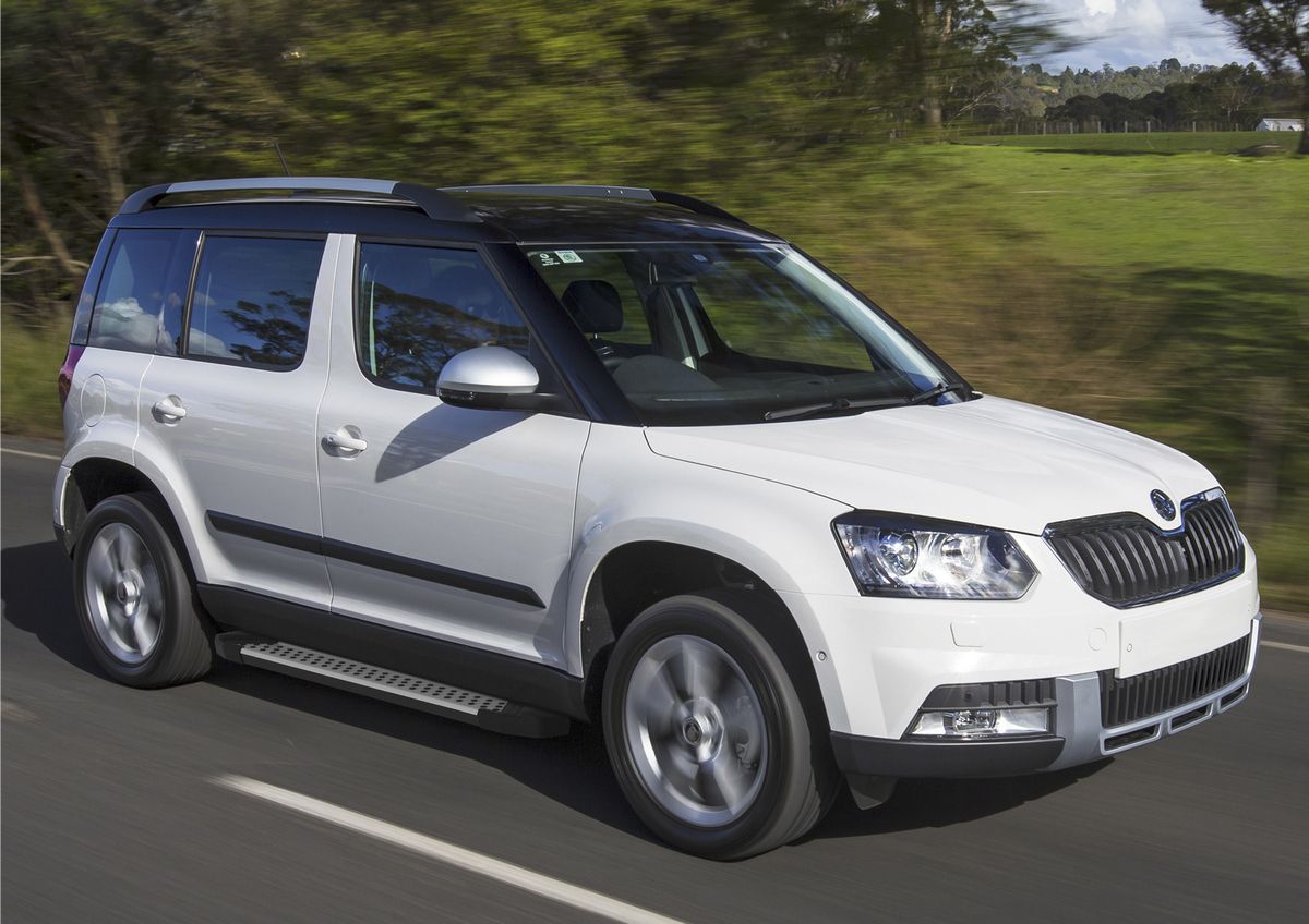 Пороги алюминиевые Rival Bmw-Style круг для Skoda Yeti 2009-2018. Артикул D173AL.5101.1