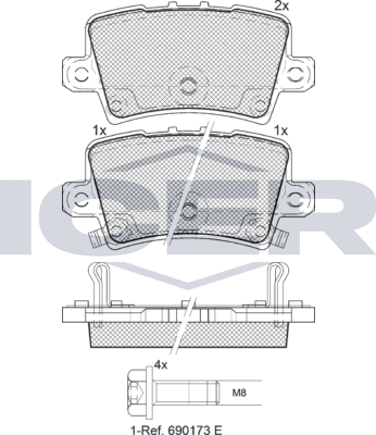 Тормозные колодки Icer. Артикул 181741-706