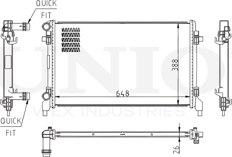 Радиатор двигателя (Unio). Артикул RAD-10132