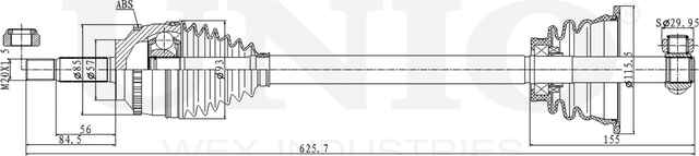 Вал приводной (Unio). Артикул CVJ-10056