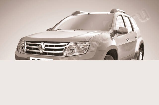 Защита Slitkoff переднего бампера d57/42 двойная для Renault Duster I 2010-2015. Артикул RD002