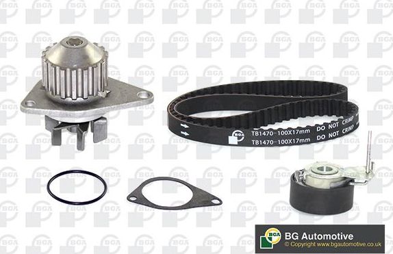 Помпа (водяной насос) с комплектом ремня ГРМ BGA. Артикул TB1470CPK
