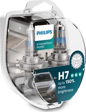 H7 12V- 55W (PX26d) (+150% света+увелич. срок службы) X-treme Vision Pro150 (2шт) Philips X-tremeVision Pro150. Артикул 12972XVPS2