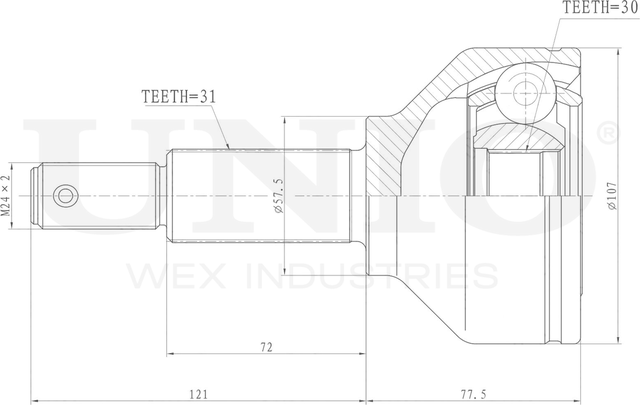 ШРУС наружный (Unio). Артикул CVJ-20110