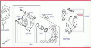 Тормозные колодки Nissan передние для Infiniti QX50 I 2013-2017. Артикул DA060EB325