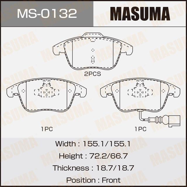 Тормозные колодки Masuma. Артикул MS-0132