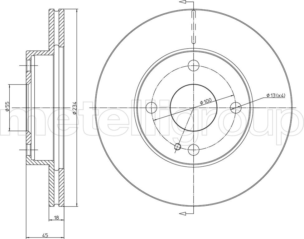 Тормозной диск Metelli. Артикул 23-0276