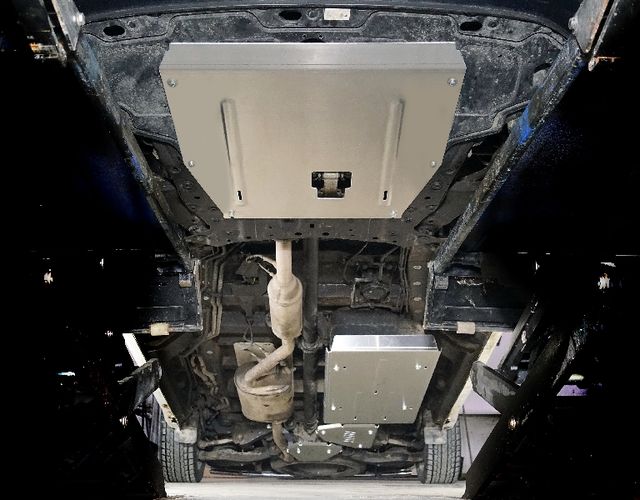 Защита алюминиевая ТСС (4 мм) для картера, бака, емкости с AdBlue, КПП, заднего редуктора Hyundai Staria 2022-2026. Артикул ZKTCC00539K