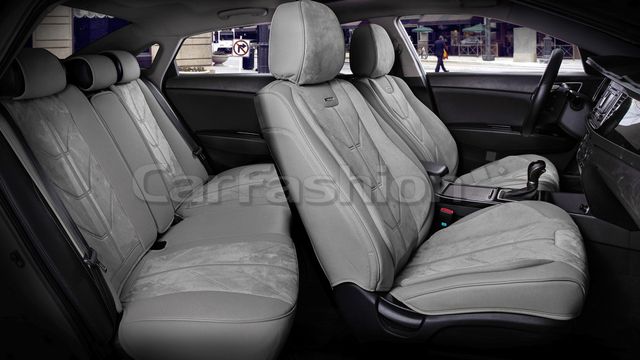 Комплект универсальных каркасных чехлов CarFashion 5D Start Plus на сидения авто, цвет Темно-серый/Темно-серый/Серый. Артикул 22299