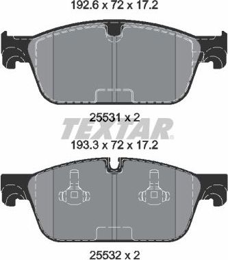 Тормозные колодки Textar Q+. Артикул 2553103