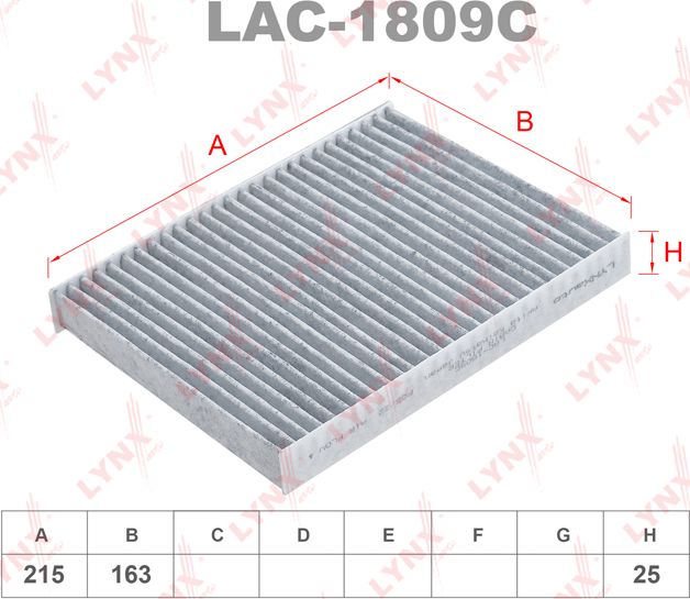 Салонный фильтр LYNXauto. Артикул LAC-1809C