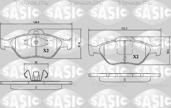 Тормозные колодки Sasic передние для Mazda 2 I (DY) 2003-2007. Артикул 6216007