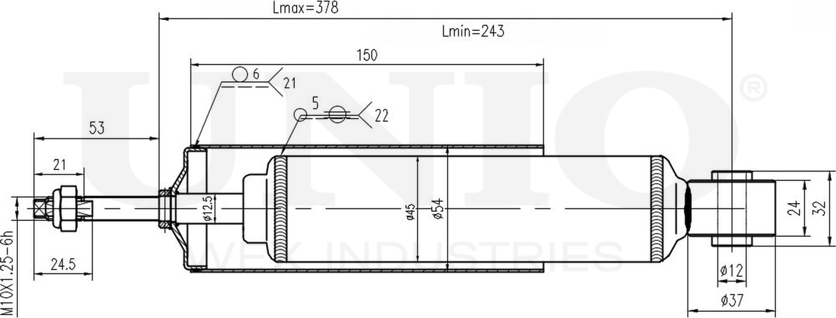 Амортизатор подвески (Unio). Артикул SAB-10436