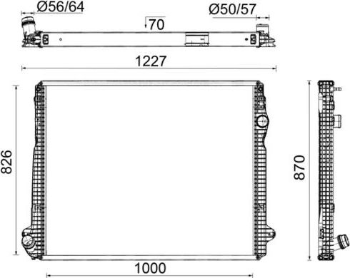 Радиатор охлаждения двигателя Mahle Premium для Scania P 2017-2026. Артикул CR 2452 000P