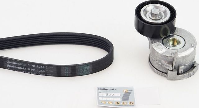 Приводной ремень поликлиновой с роликами (комплект) ContiTech для Ford Focus III 2010-2019. Артикул 6PK1244K2