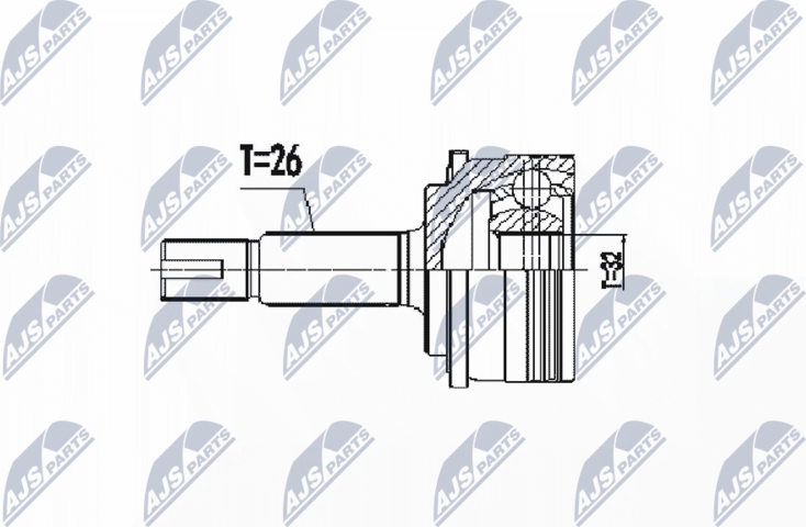 Шрус внутренний (граната) NTY. Артикул NPZ-TY-105