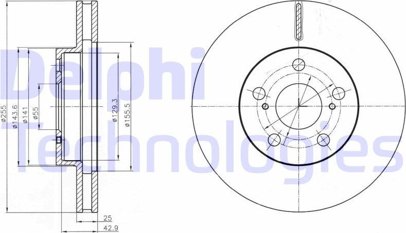 Тормозной диск Delphi. Артикул BG4290
