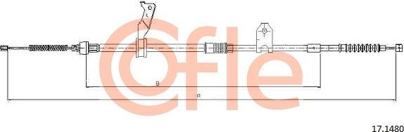 Трос ручника (тросик ручного тормоза) Cofle. Артикул 17.1480