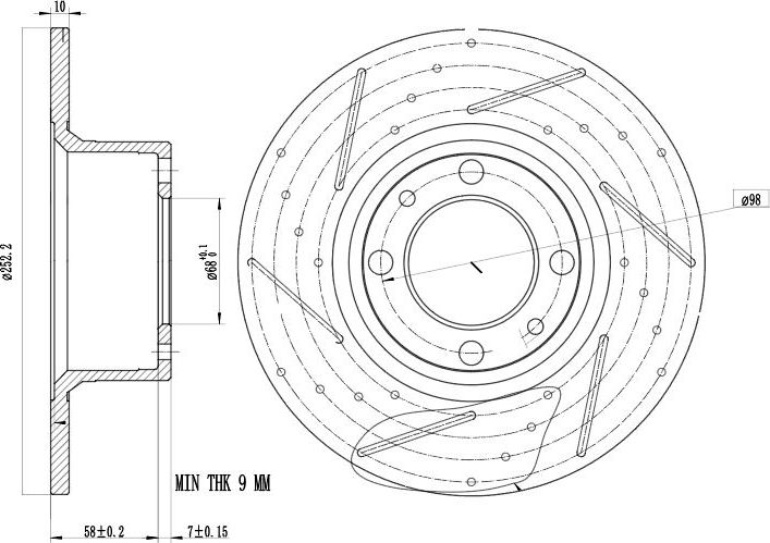 Диск тормозной LADA 2101 перед. (Trialli). Артикул DF146S