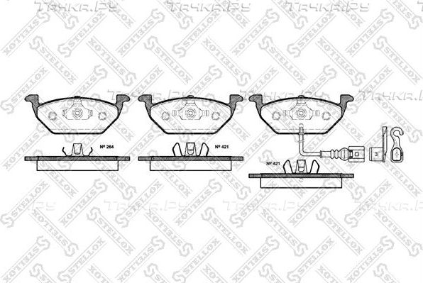 Тормозные колодки Stellox передние для Audi A3 II (8P) 2003-2013. Артикул 644 021B-SX